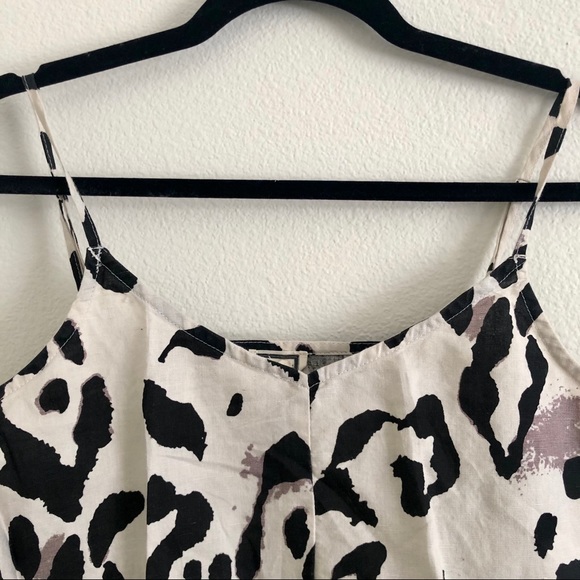 Mo:vint linen front knot Leopard tank top - Picture 8 of 10